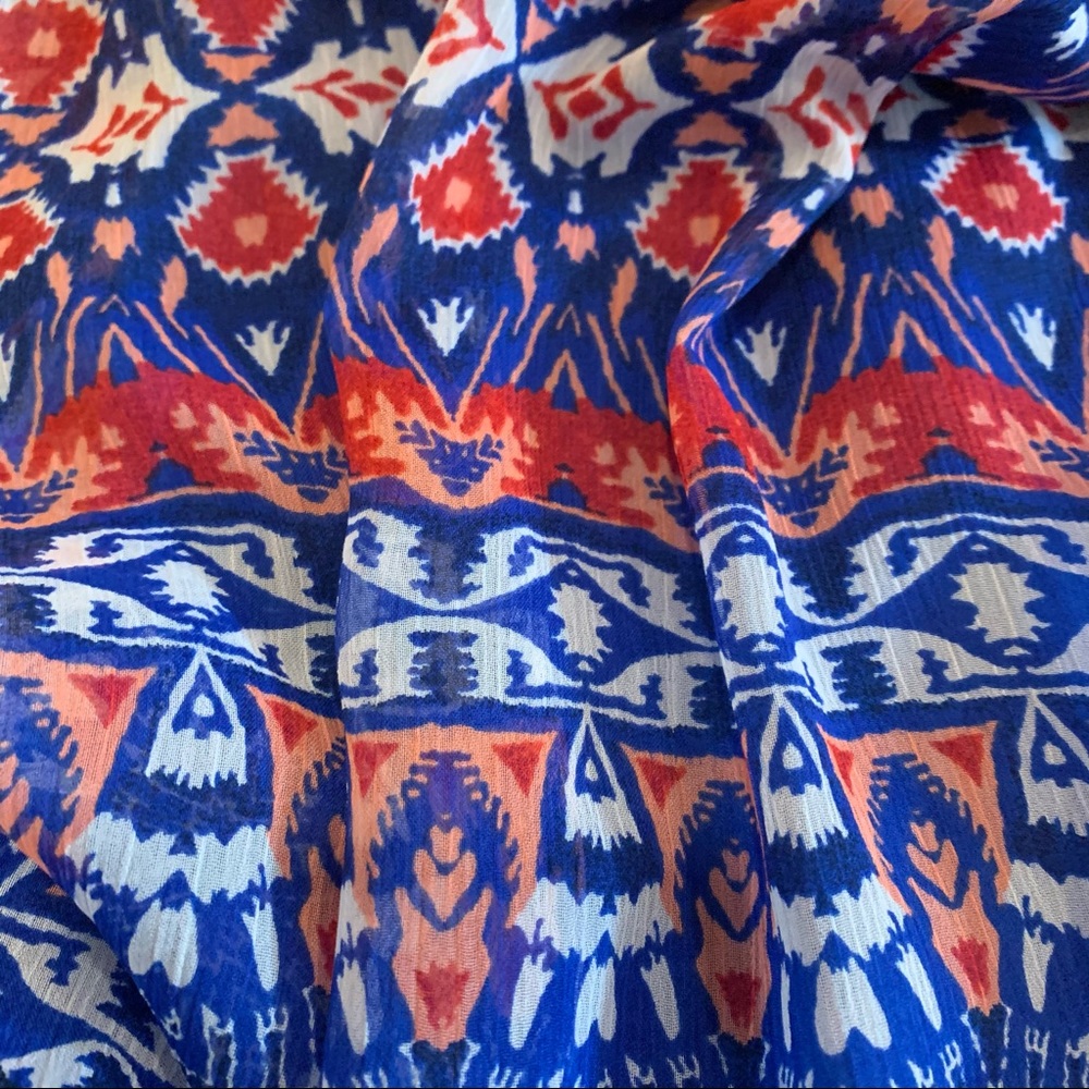 Express Aztec Tribal Pattern Flounce Summer Cami - image 4